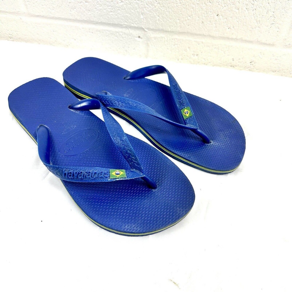 Havaianas Unisex Flip Flops Sandals Dark Blue And Yellow (10/11) 43-44